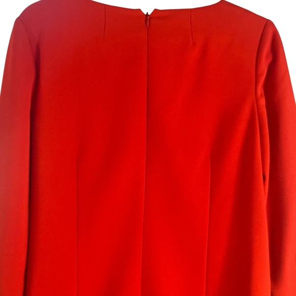 J. Crew Double Zipper Red Shift Dress 3/4 Sleeves  Sz 8 - Picture 9 of 12